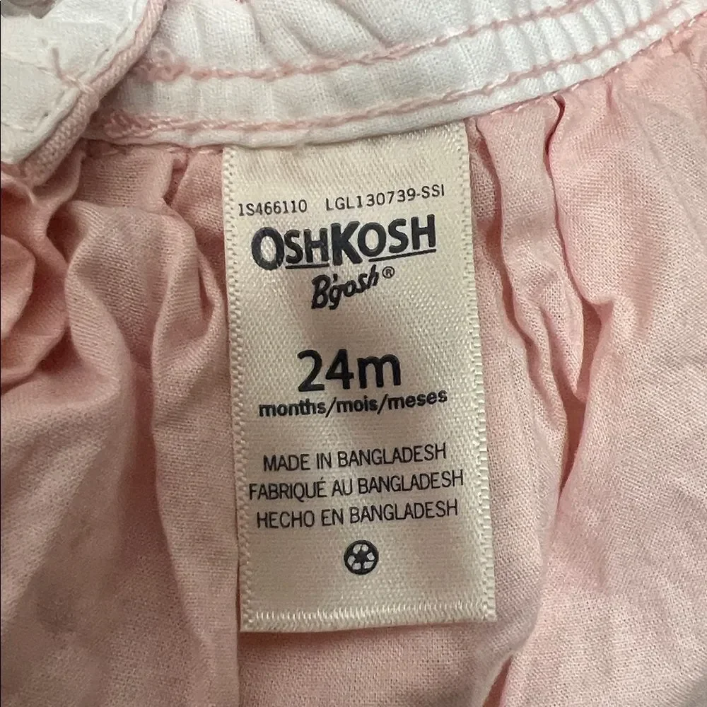 OshKosh B’Gosh Pink bunny and tail tulle skirt overall dress size 24 months